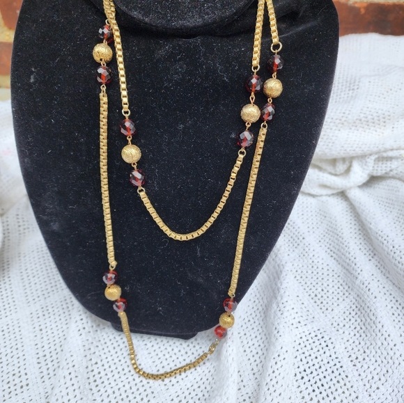 Vintage Glass bead‎  station necklace - Picture 7 of 16